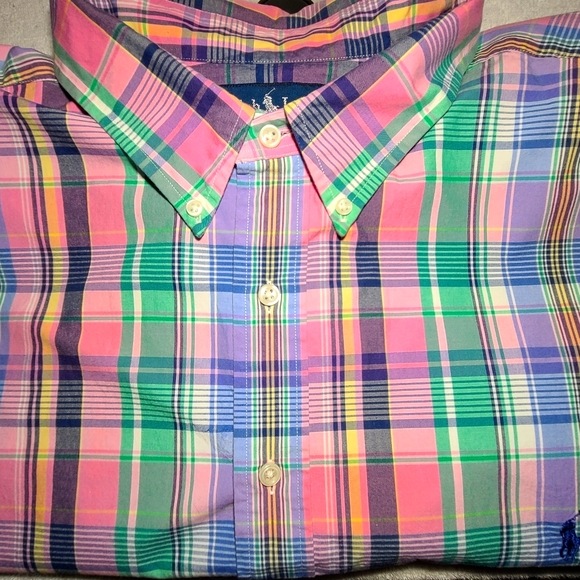 Ralph Lauren short sleeve plaid oxford - Picture 1 of 2